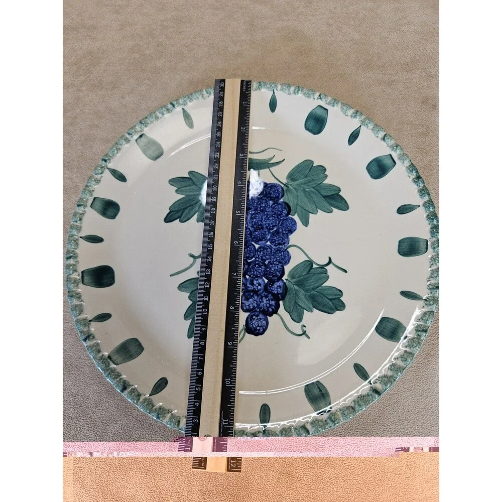 Vintage Blue Ridge Pottery Grape Salad Hand Painted 11.5